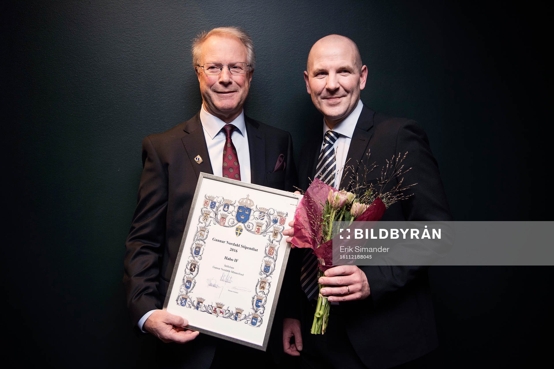 Nils-Inge Carlsson och Lars Nordgren, Habo IF poserar med