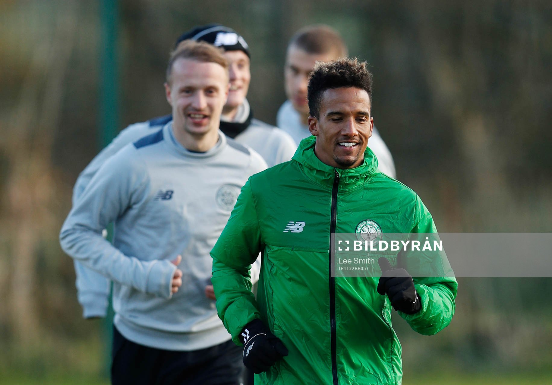  Britain Football Soccer - Celtic Training - Celtic Training Ground, Glasgow, Scotland - 22/11/16 Celtic's Lee Griffiths and Scott Sinclair during training Action Images via Reuters / Lee Smith Livepic EDITORIAL USE ONLY.