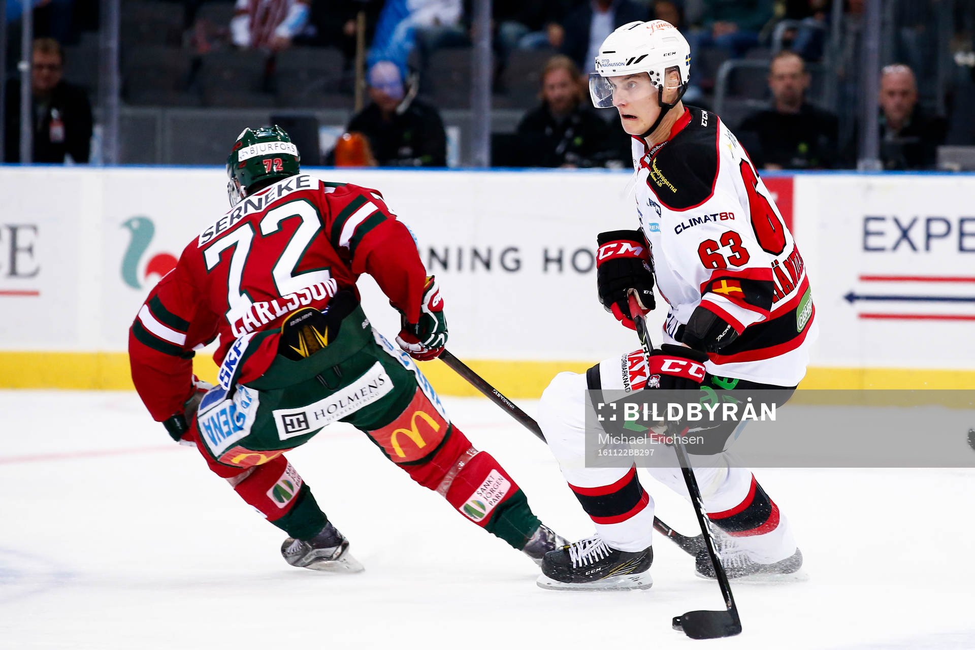 Malmö Redhawks Fredrik Händemark och Frölundas Patrik