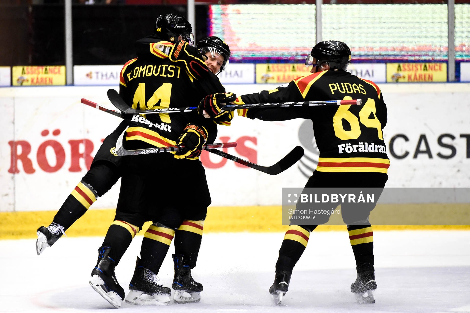 Brynäs Jacob Blomqvist, Elias Fälth och Jonathan Pudas