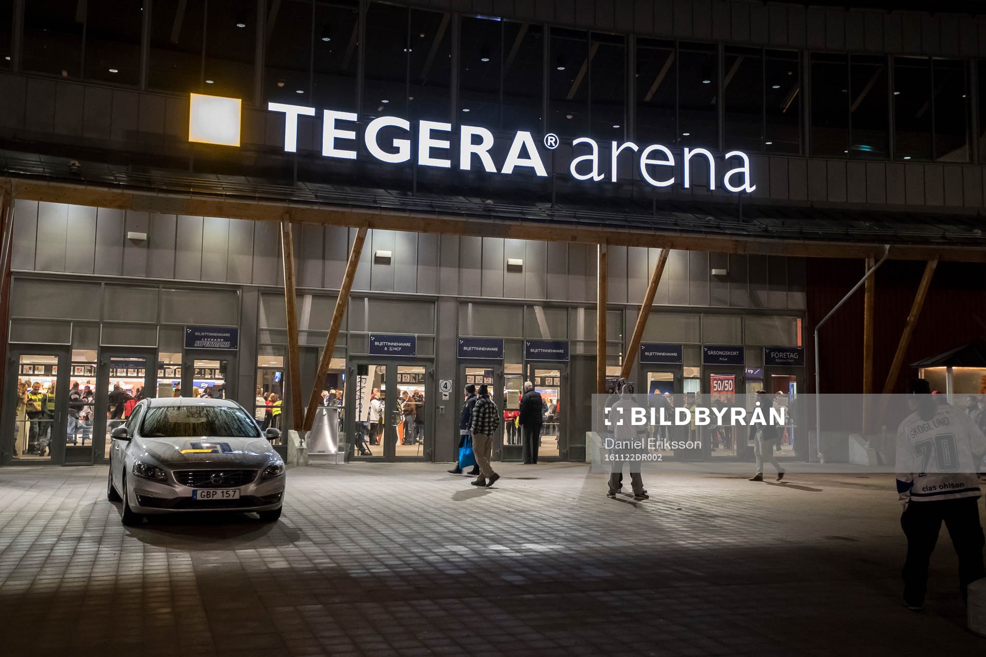 Tegera Arena exteriör innan ishockeymatchen i SHL mellan