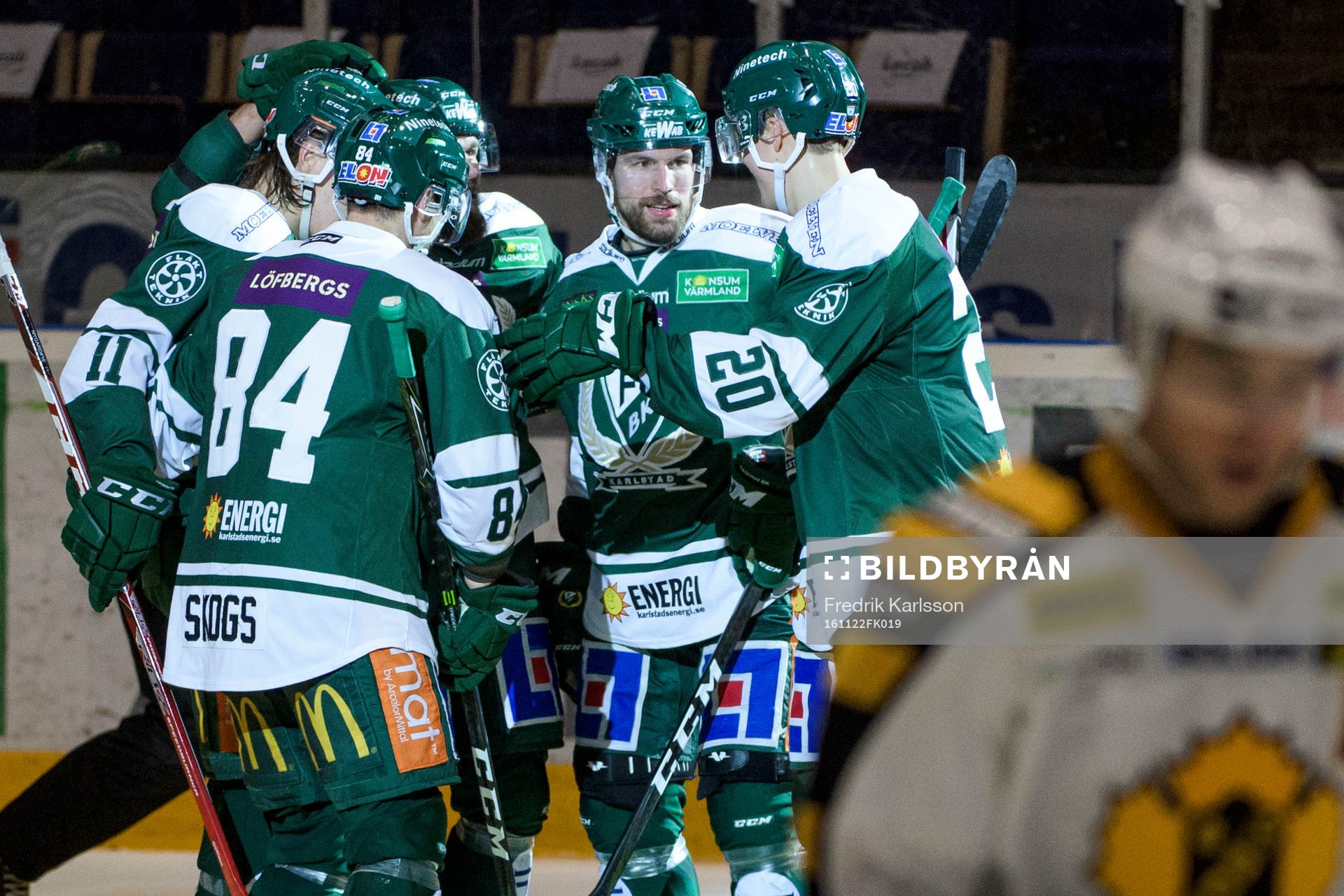 Färjestads Jonas Holös gör 4-0 och Joel Eriksson Ek