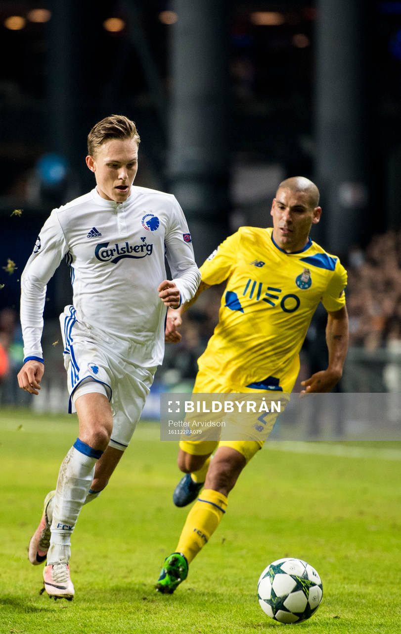 FC Köpenhamns Ludwig Augustinsson och Portos Maxi Pereira