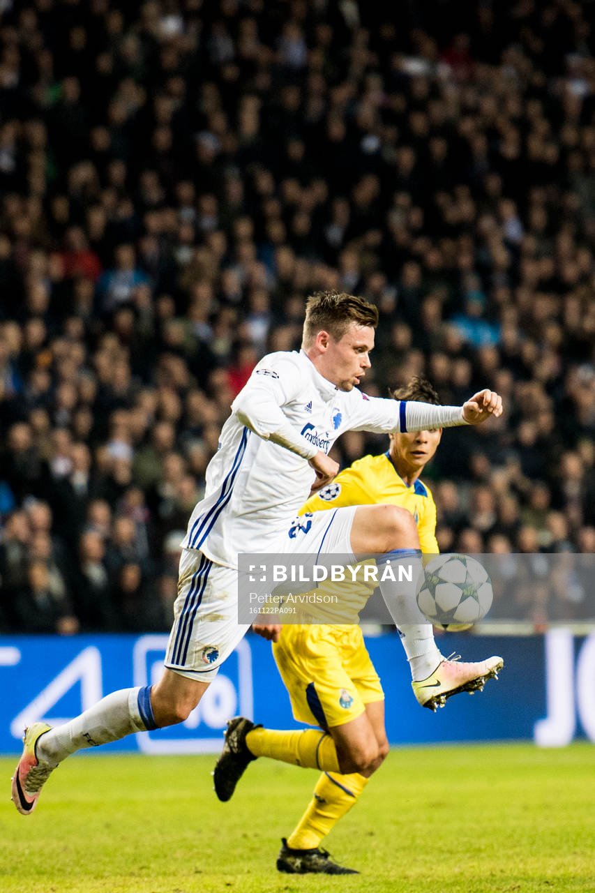 FC Köpenhamns Peter Ankersen och Portos André Silva