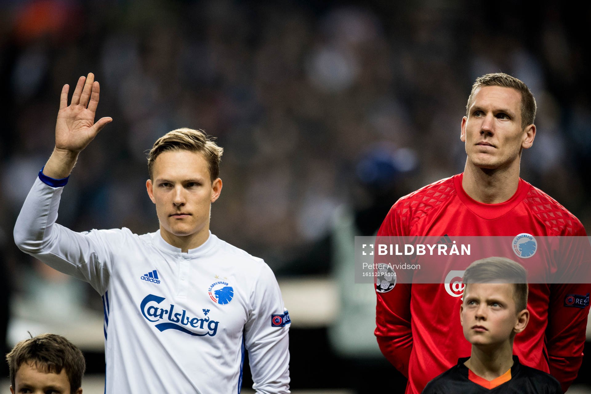 FC Köpenhamns Ludwig Augustinsson och målvakt Robin Olsen