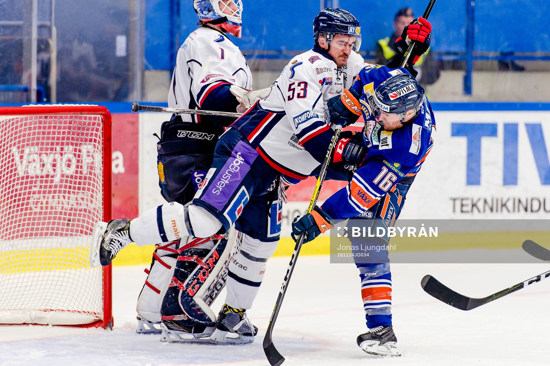 Kamp mellan Linköpings Eddie Larsson och Växjös Geoff