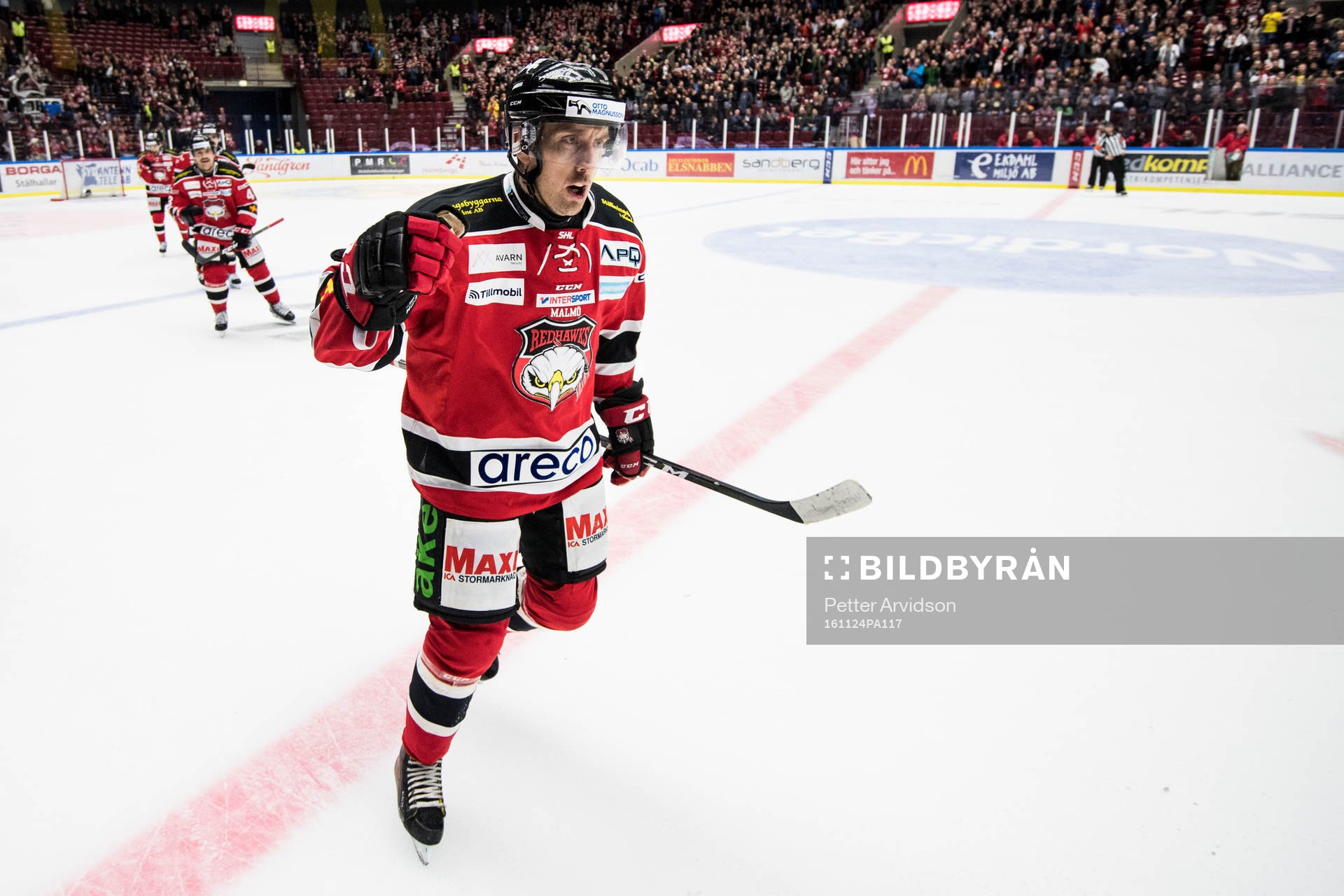 Malmö Redhawks Erik Andersson jublar