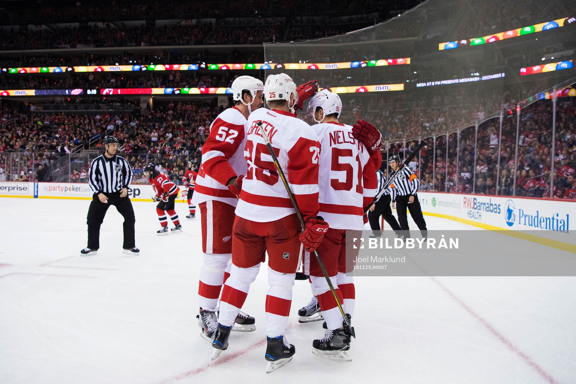 Detroits Jonathan Ericsson, Mike Green och Frans Nielsen