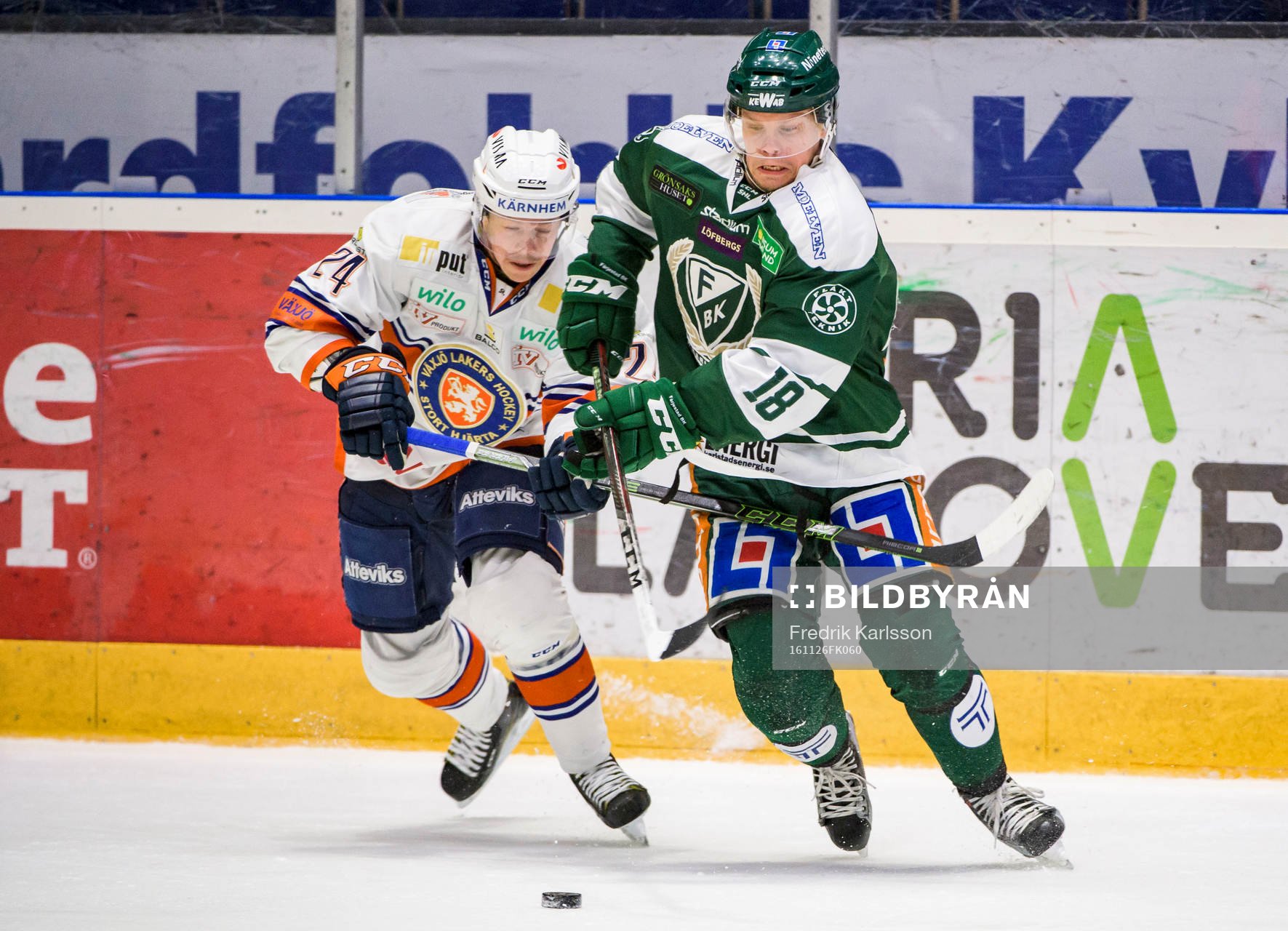 Växjös Joakim Hillding och Färjestads Andreas Jämtin