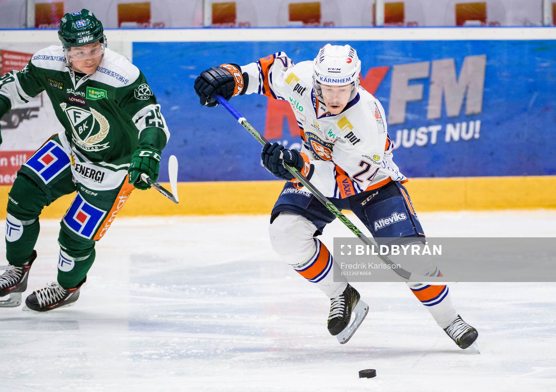 Färjestads Oskar Steen och Växjös Joakim Hillding