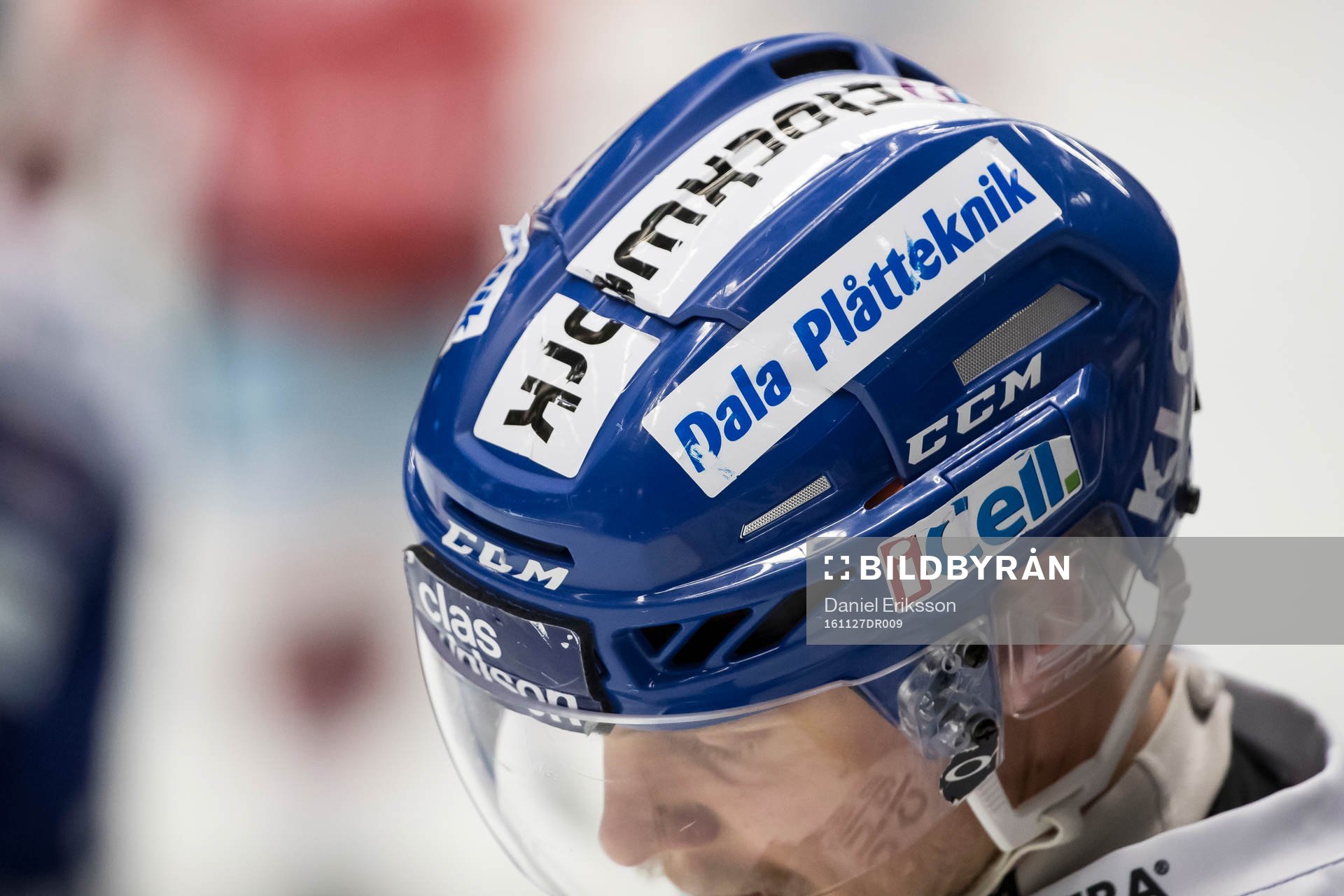 Leksands hjälm innan ishockeymatchen i SHL mellan Leksand