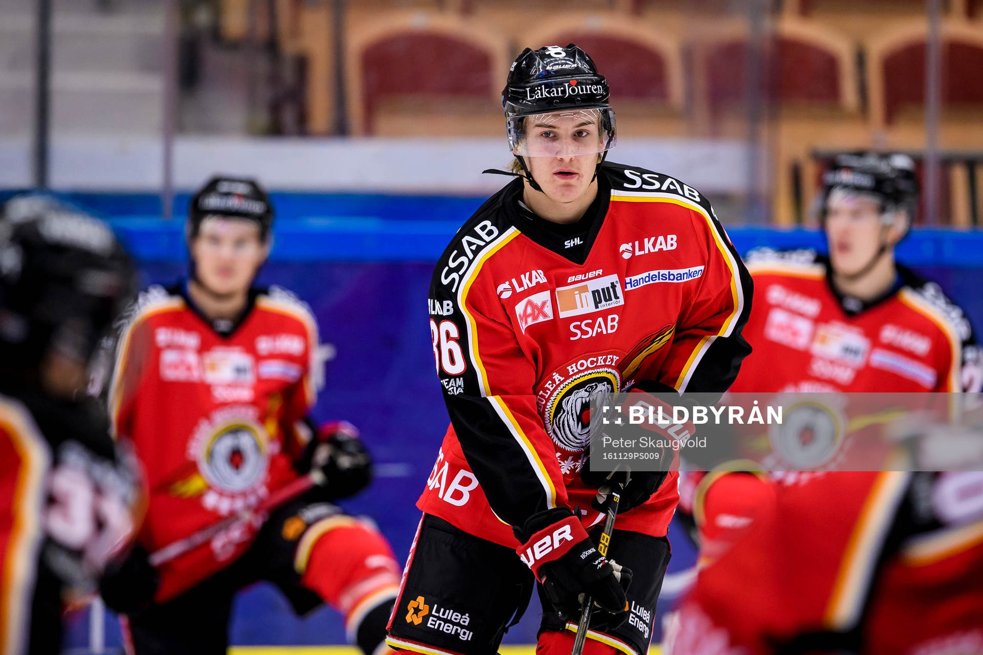 Luleås Marcus Collin på uppvärmningen