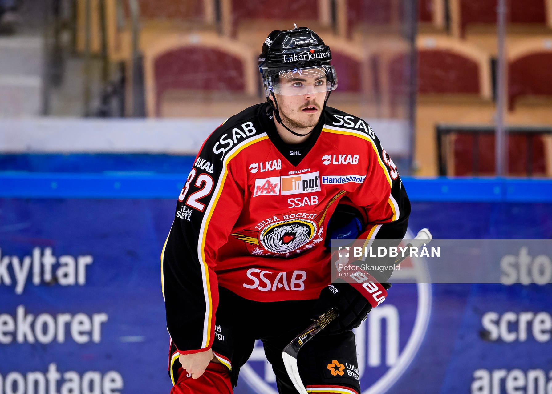 Luleås Oscar Engsund på uppvärmningen