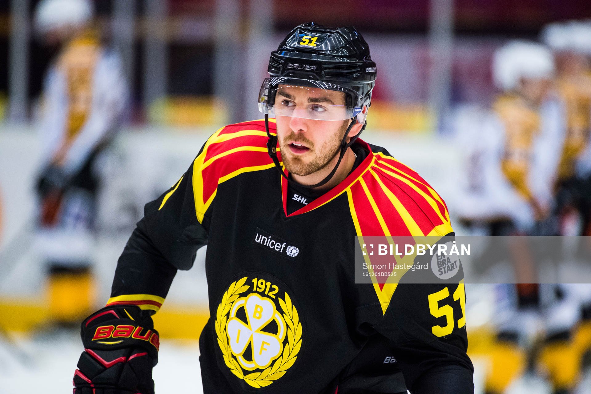 Brynäs Marc Zanetti före ishockeymatchen i SHL mellan