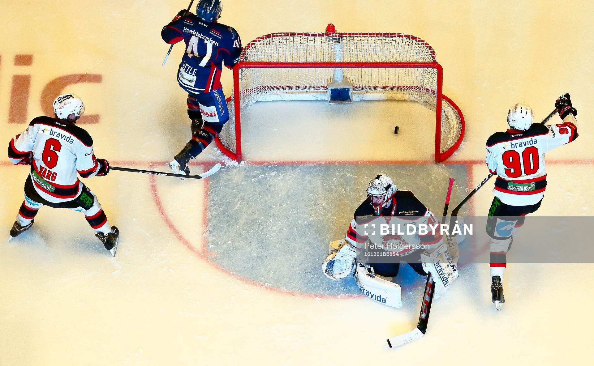 Mål 2-0 av Linköpings Broc Little förbi Malmö Redhawks