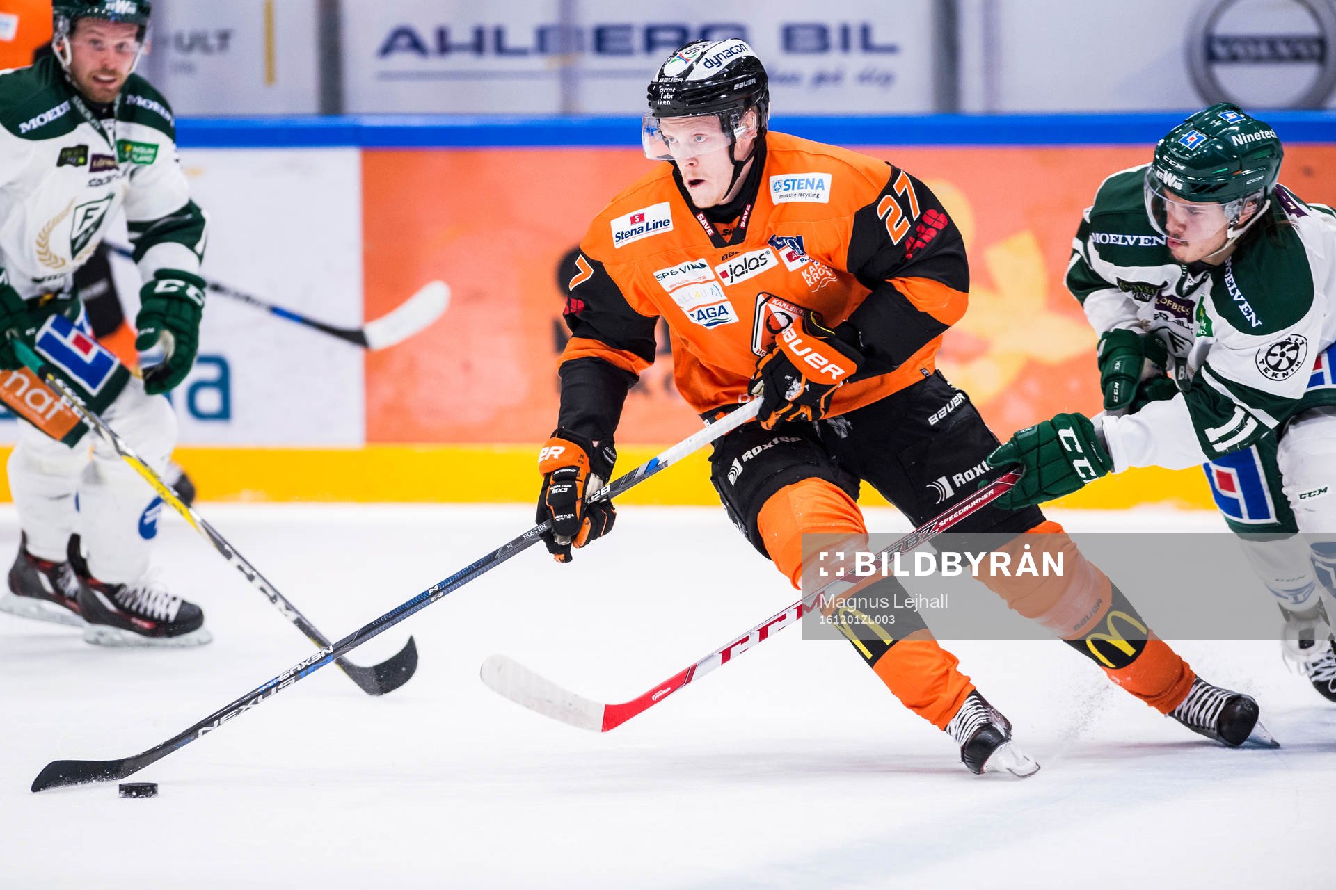 Karlskronas Henrik Nilsson och Färjestads Joakim Nygård i