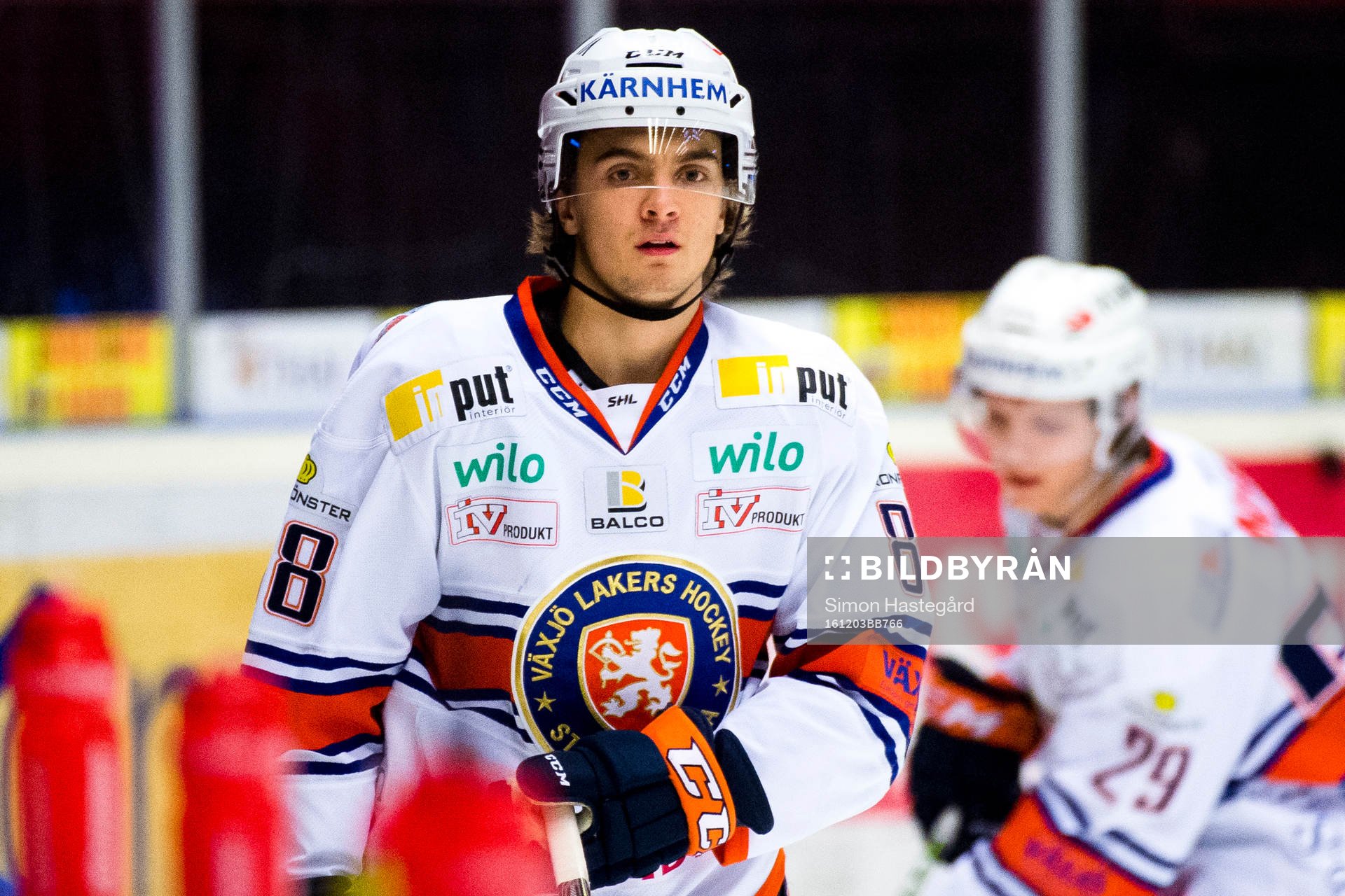 Växjös Adam Brodecki före ishockeymatchen i SHL mellan
