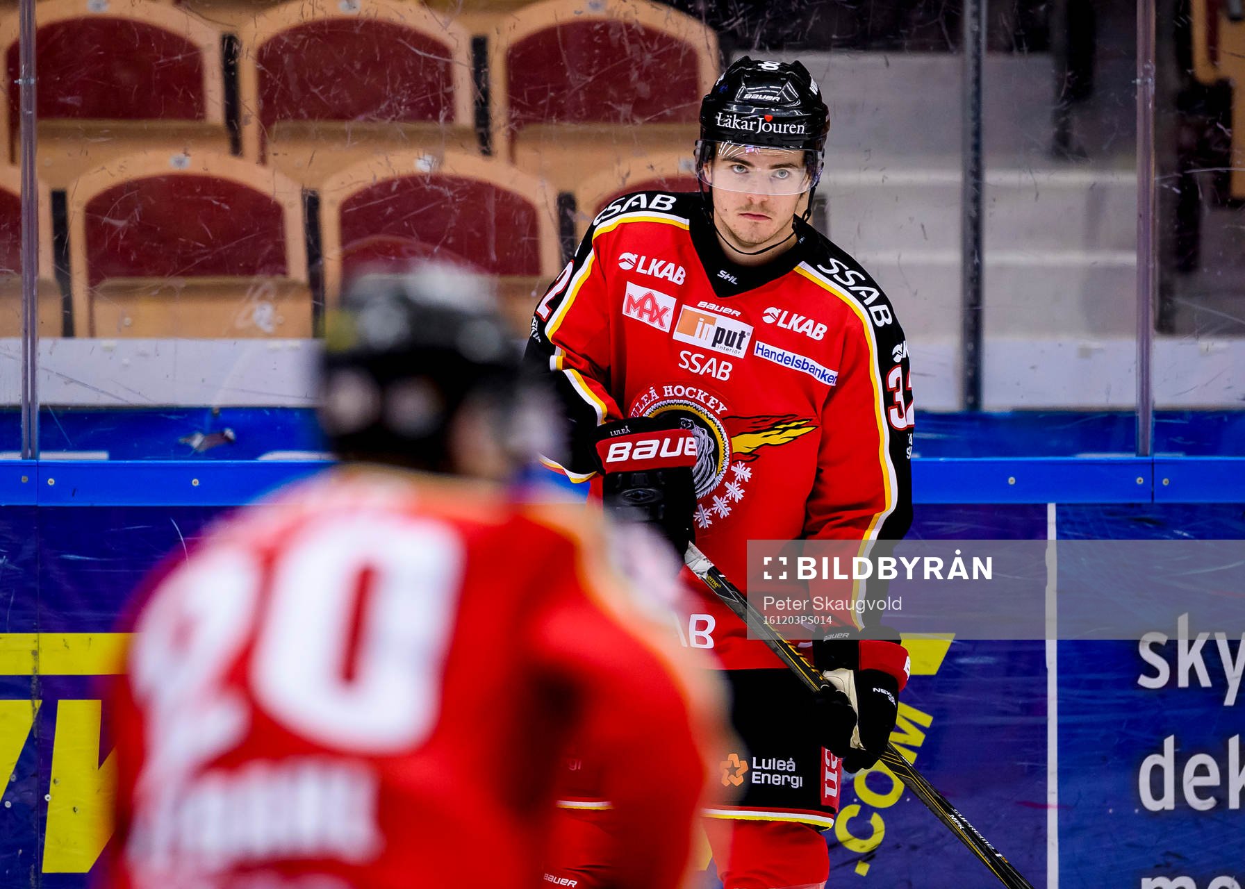 Luleås Oscar Engsund på uppvärmningen