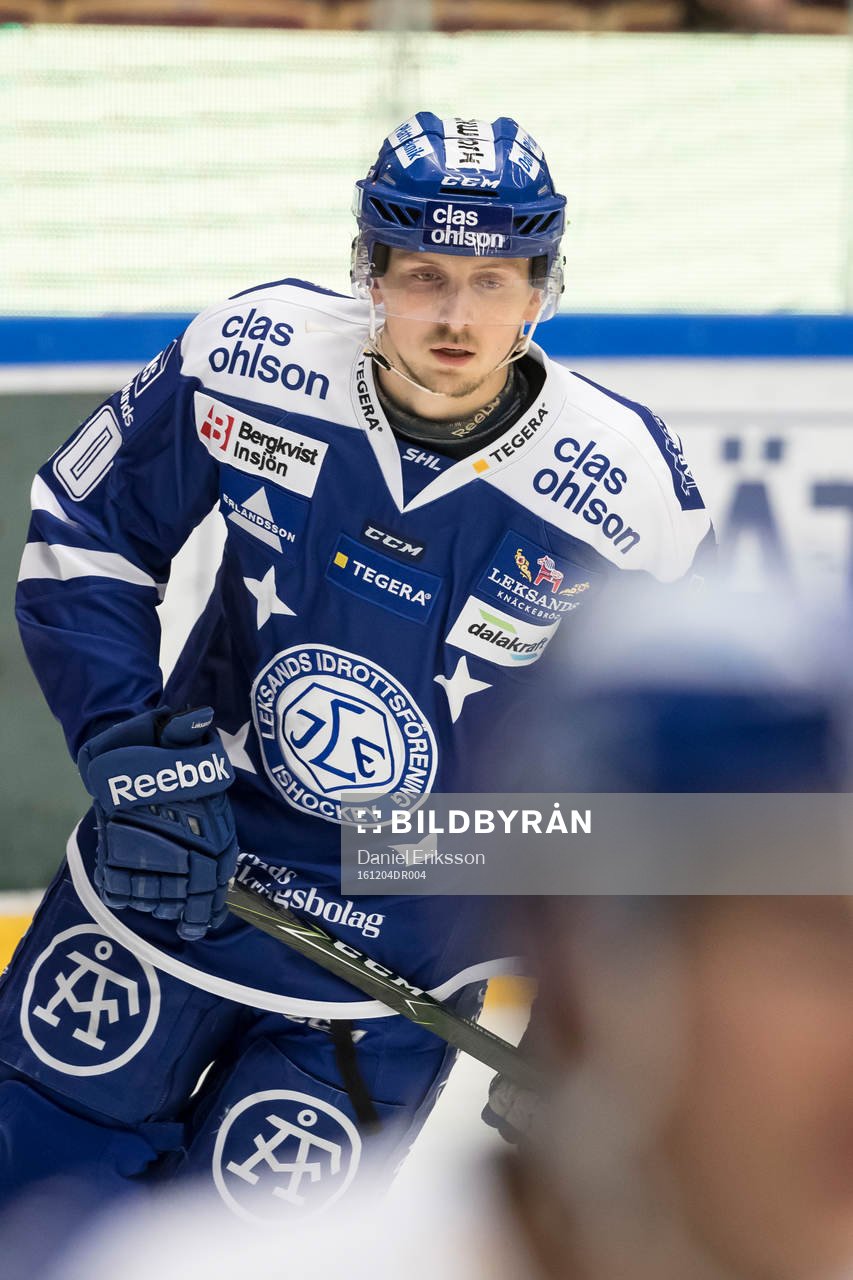 Leksands Sebastian Björnstad vid uppvärmningen innan