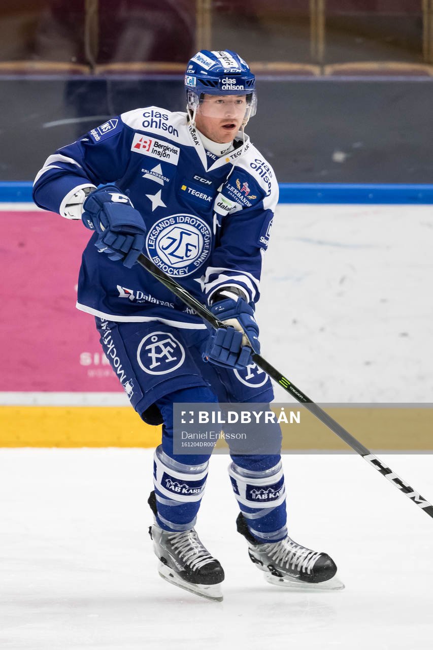 Leksands Joe Piskula vid uppvärmningen innan