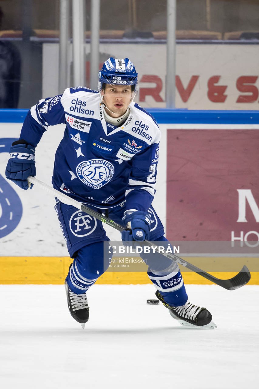 Leksands Eric Castonguay vid uppvärmningen innan