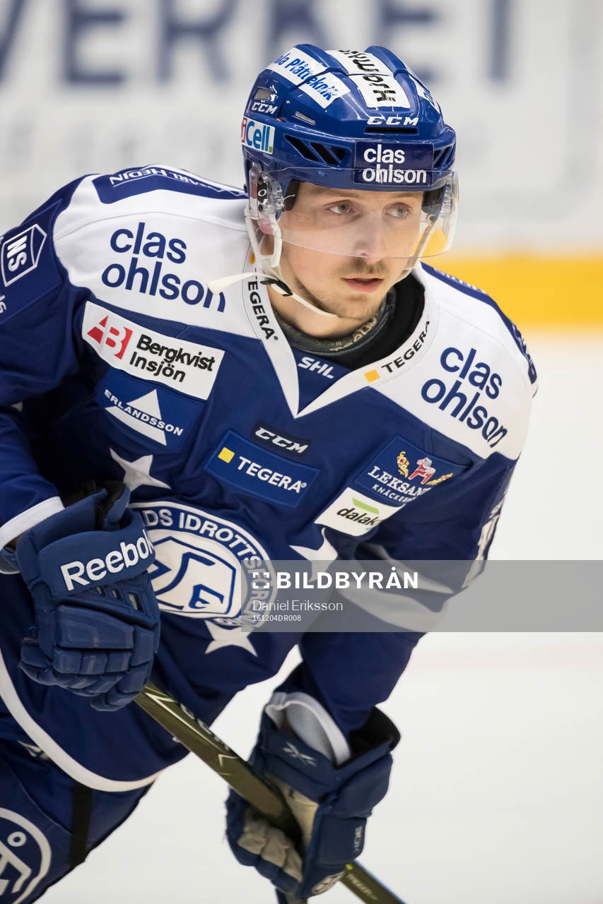 Leksands Sebastian Björnstad vid uppvärmningen innan