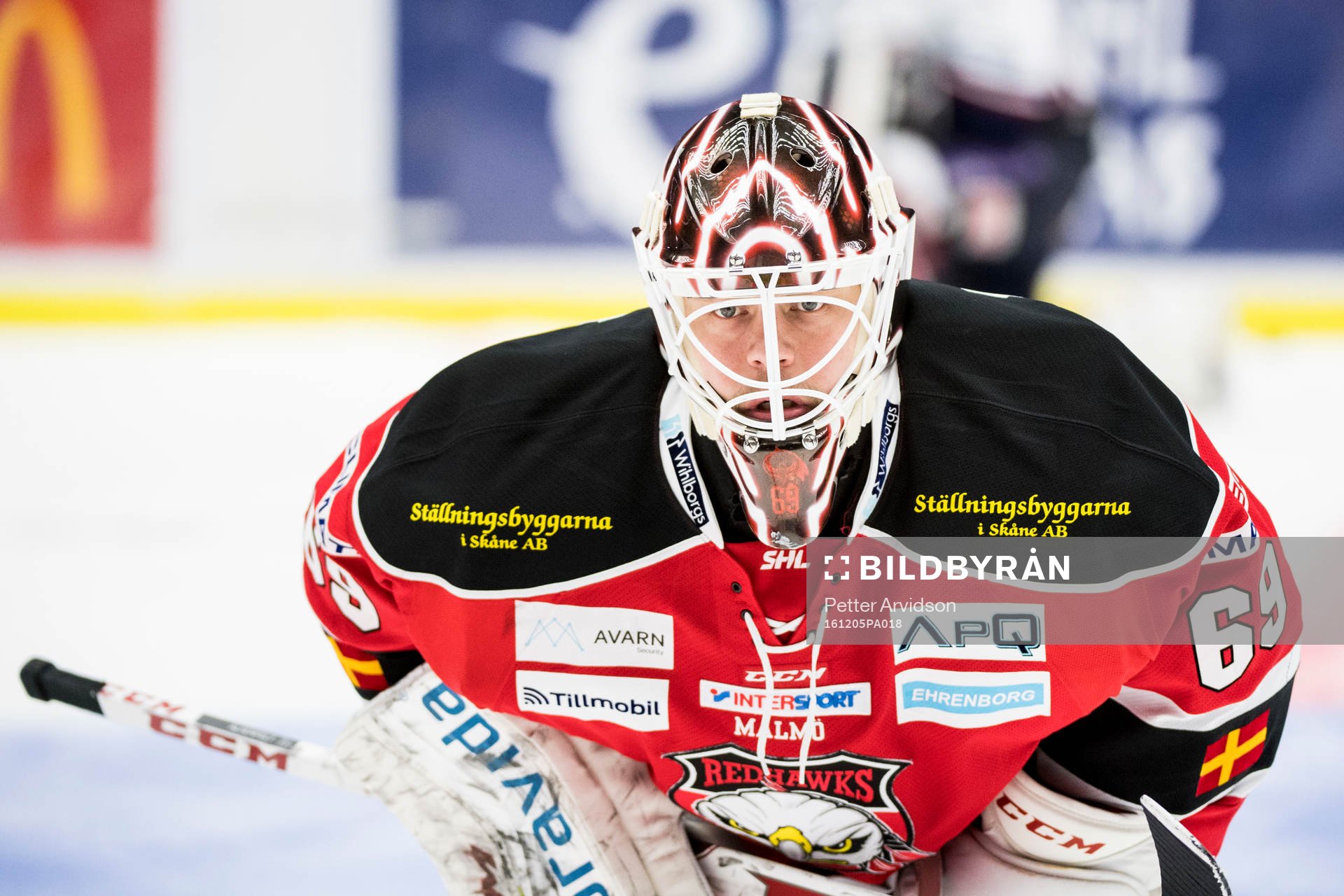 Malmö Redhawks målvakt Oscar Alsenfelt