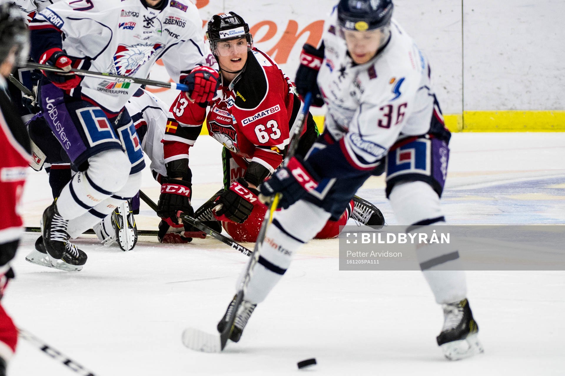 Malmö Redhawks Fredrik Händemark på fall