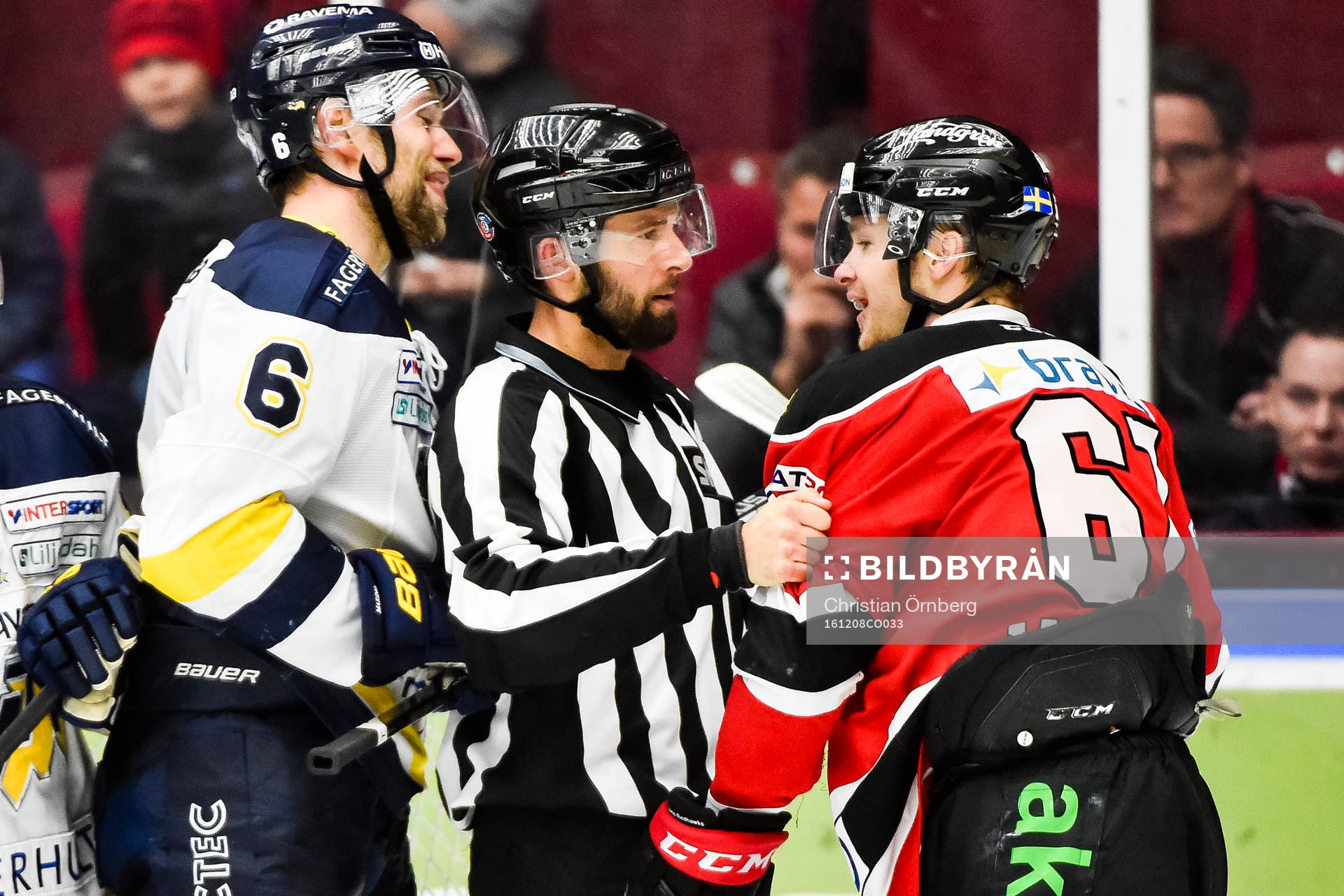 s Christoffer Persson och Malmö Redhawks Nicklas Jadeland