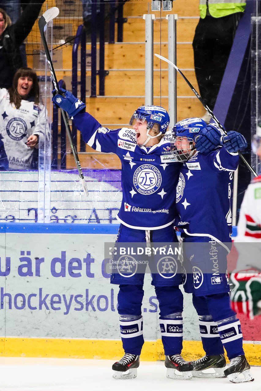 Leksands Isak Skedung och Rickard Hugg jublar
