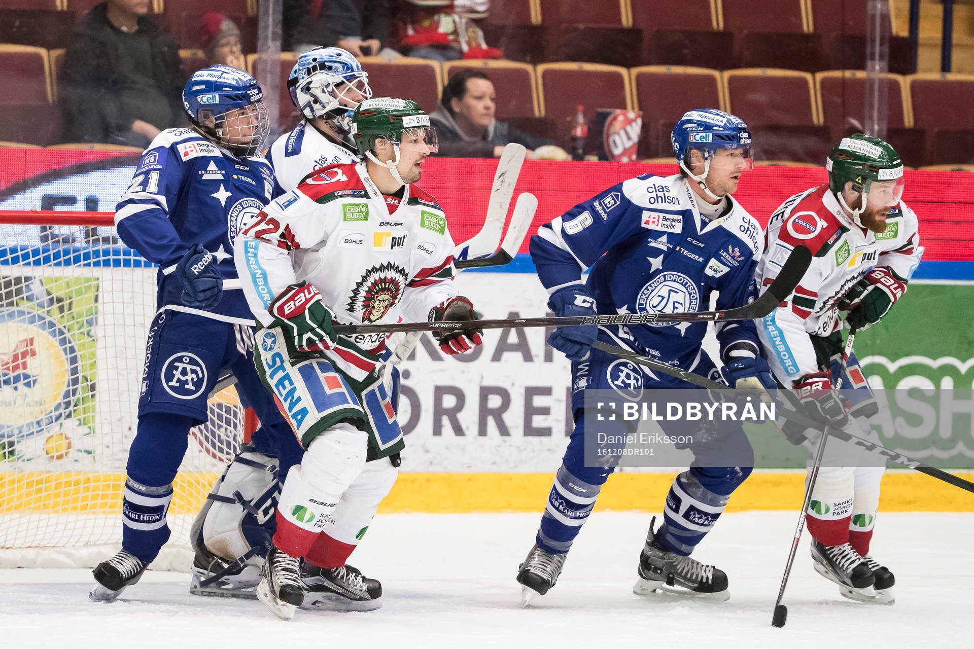 Leksands Rickard Hugg och Joe Piskula och Frölundas Patrik