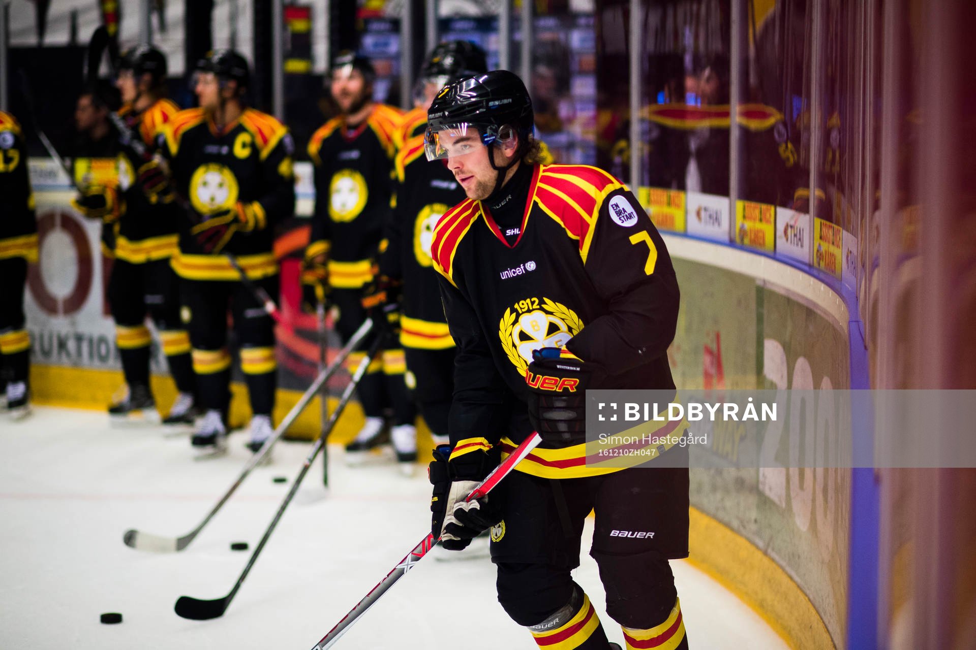 Brynäs Ponthus Westerholm före ishockeymatchen i SHL