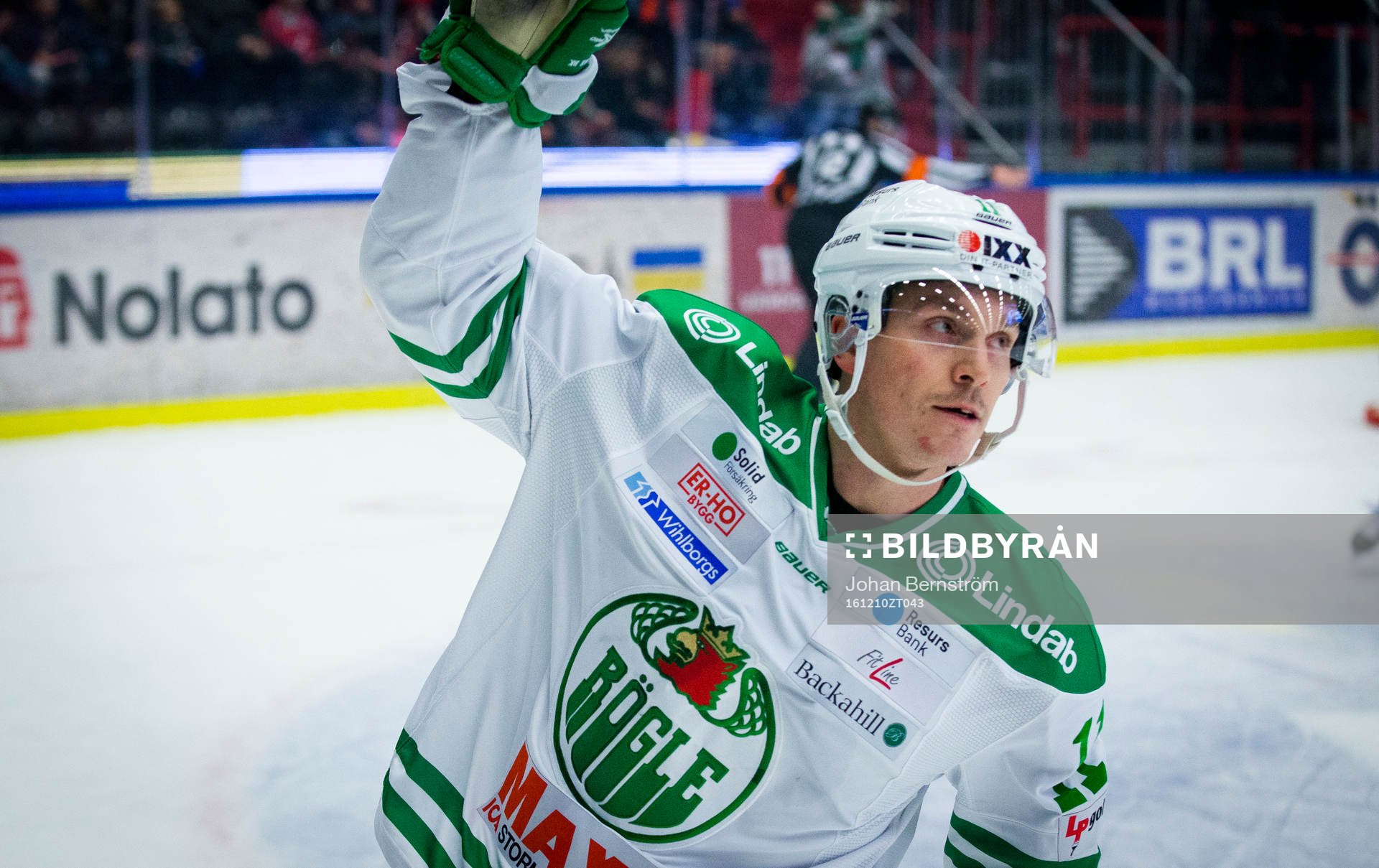 Rögles Bryan Lerg gör 0-1 och jublar