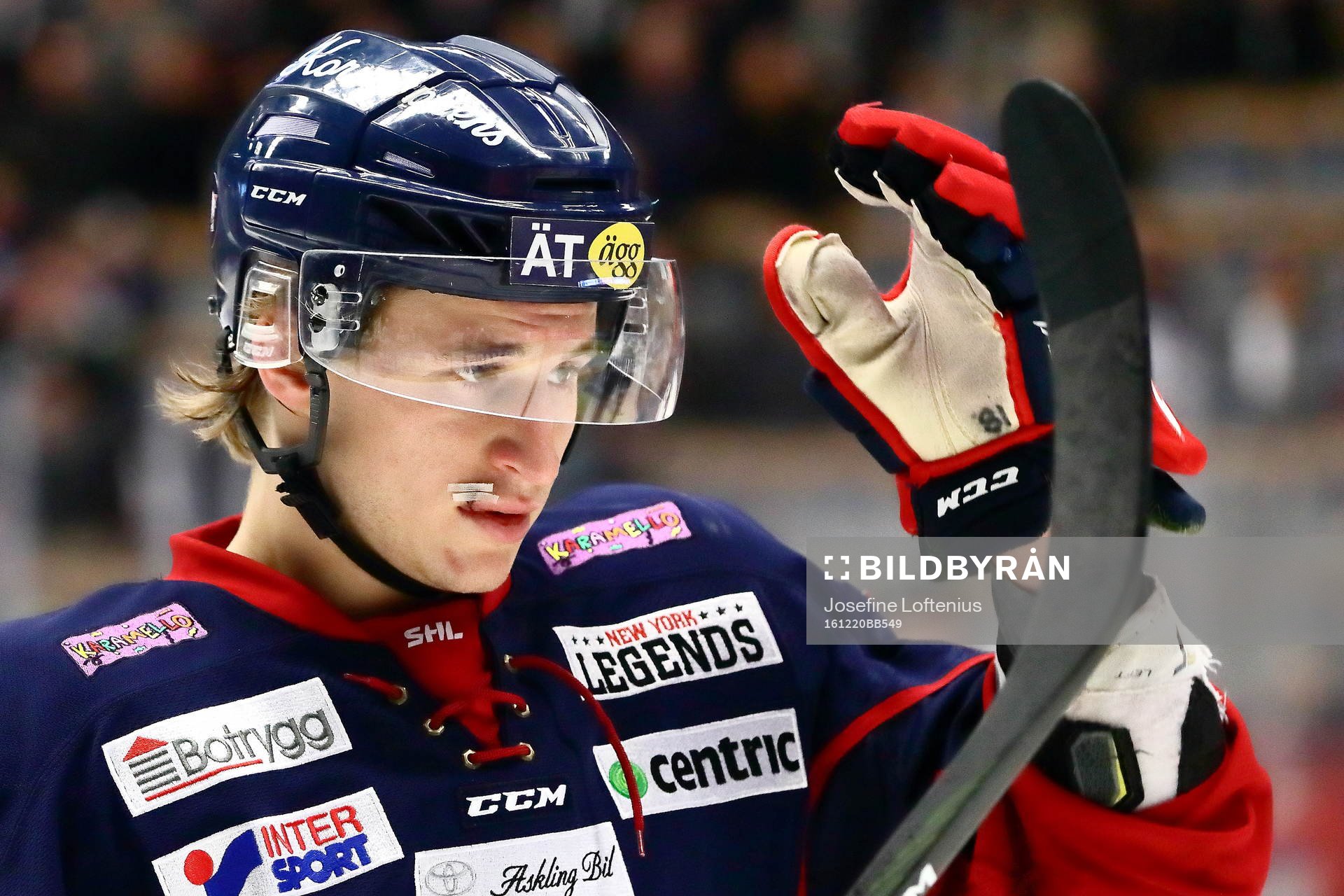 Linköpings Jakob Lilja med sydd läpp