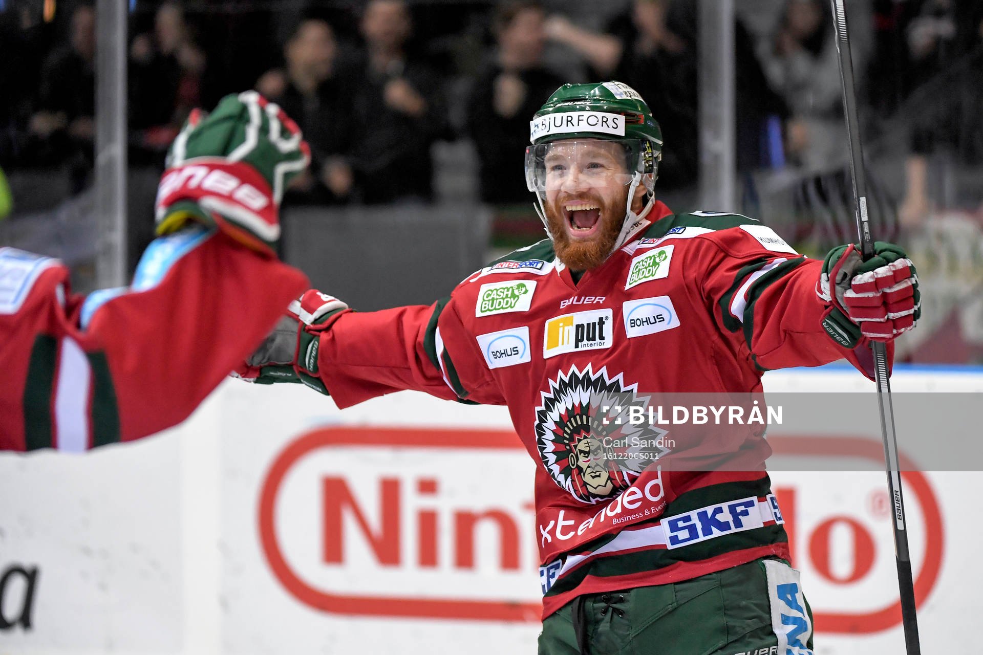 Frölundas Robin Figren  jublar