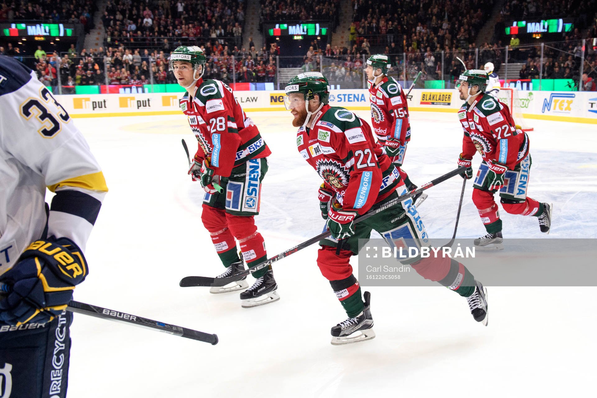 Frölundas Johan Sundström, Robin Figren, Matt Donovan och