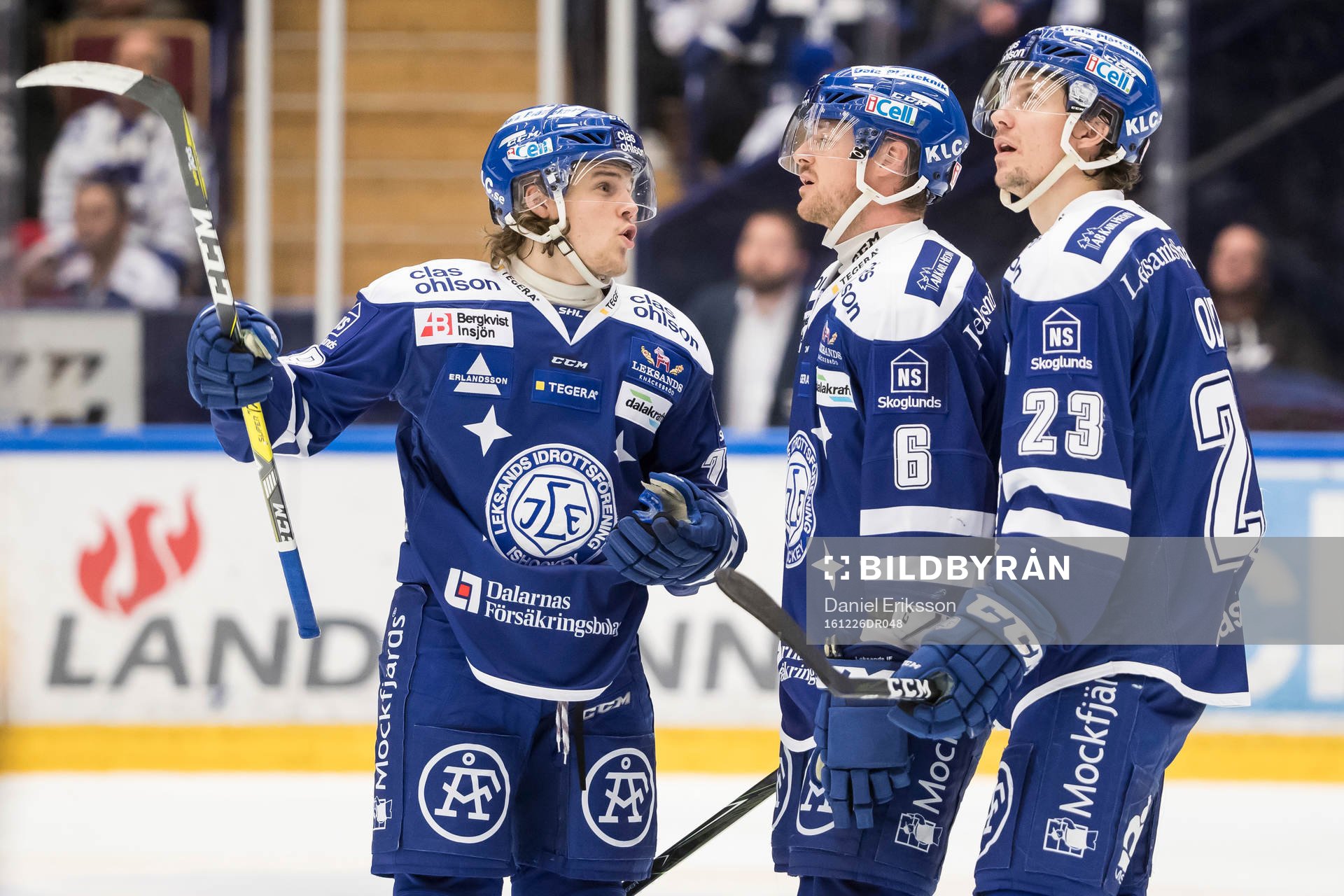 Leksands William Wikman och Joe Piskula och Sondre Olden  i
