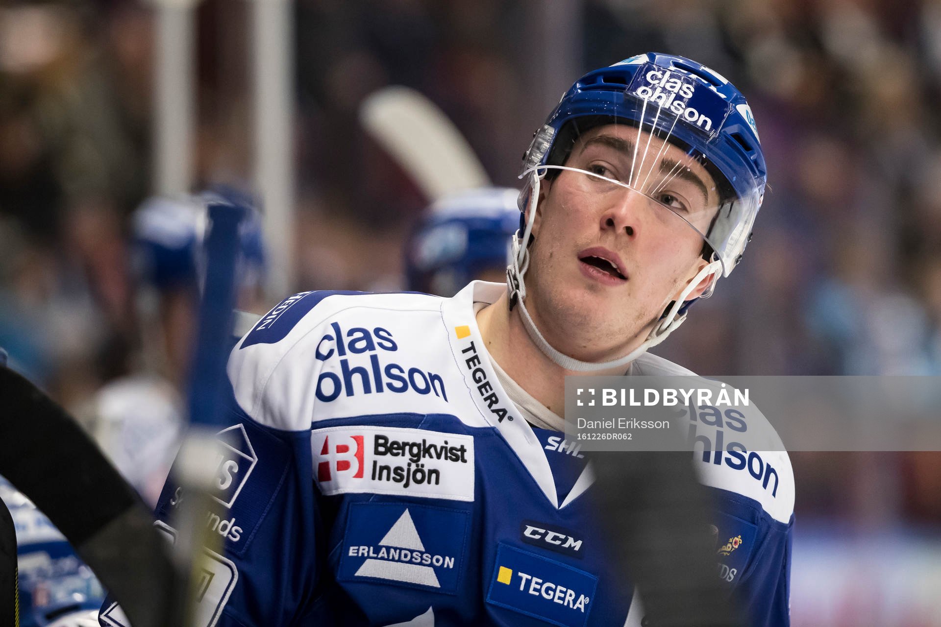 Leksands Tobias Forsberg  i ishockeymatchen i SHL mellan