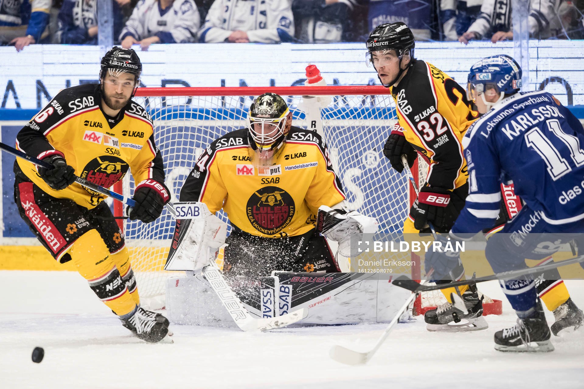 Luleås Craig Schira och målvakt Joel Lassinatti och Oscar