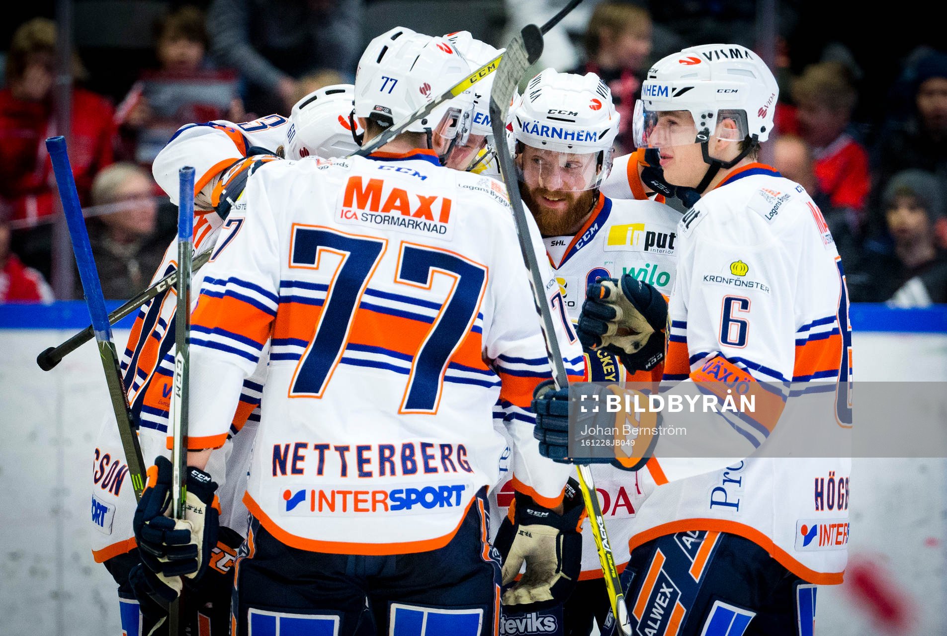 Växjös Liam Reddox gör 2-3 och jublar med Pontus