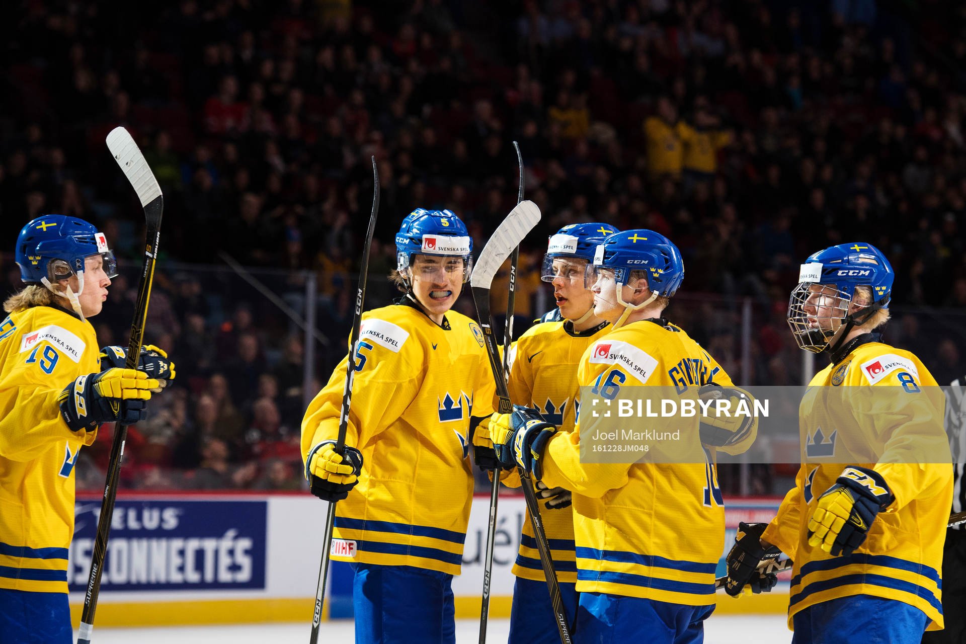 Sveriges Alexander Nylander, David Bernhardt, Joel Eriksson