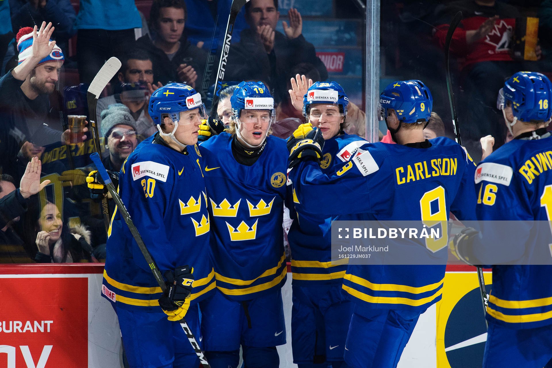 Sveriges Joel Eriksson Ek, Alexander Nylander, Lucas