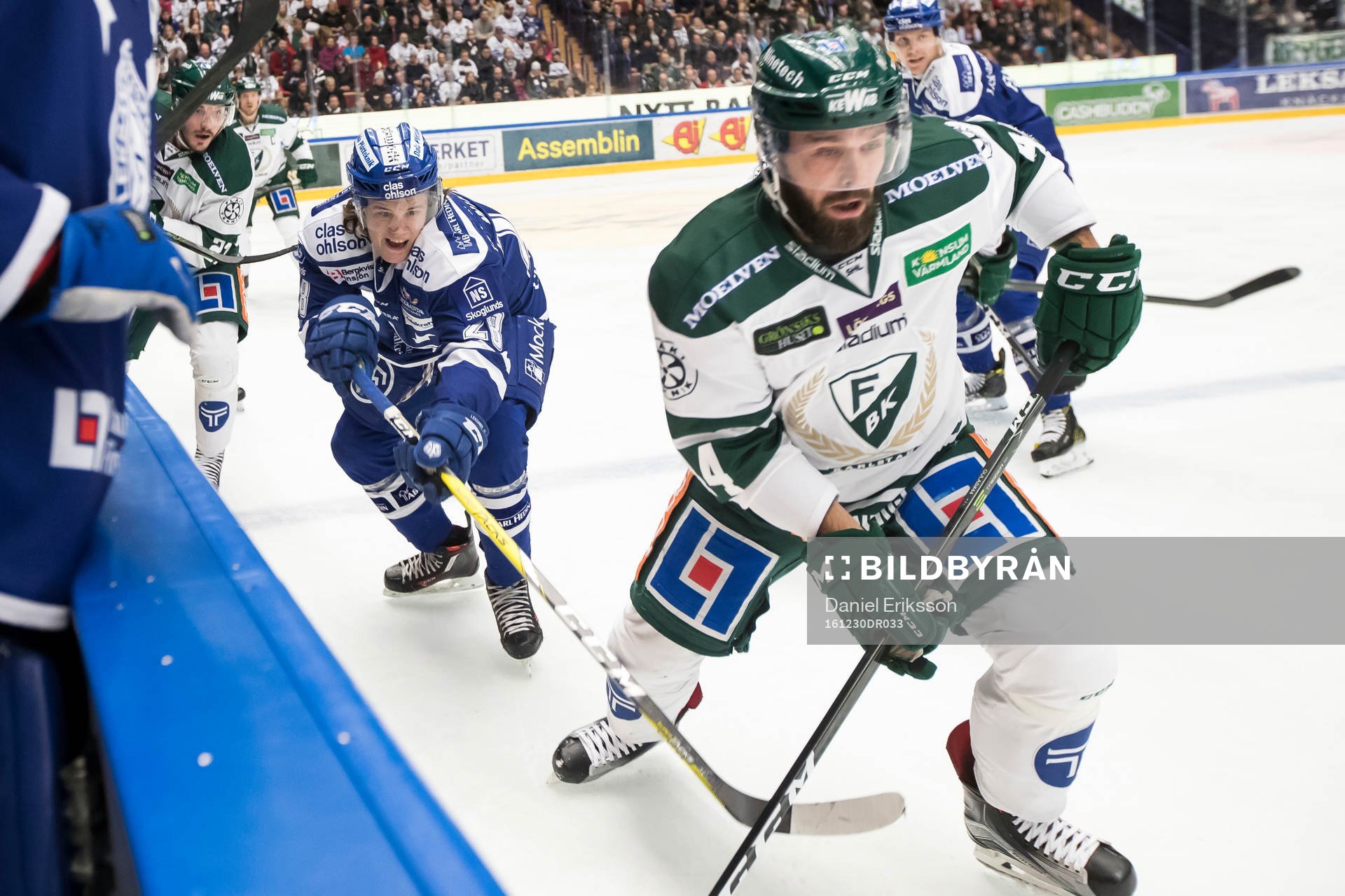 Leksands William Wikman och Färjestads Tomas Skogs i