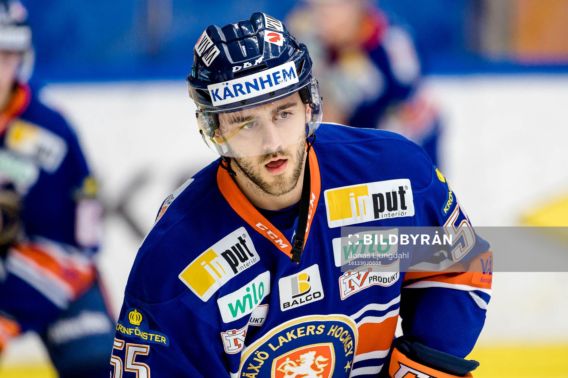 Växjös nyförvärv Nick Bailen före ishockeymatchen i
