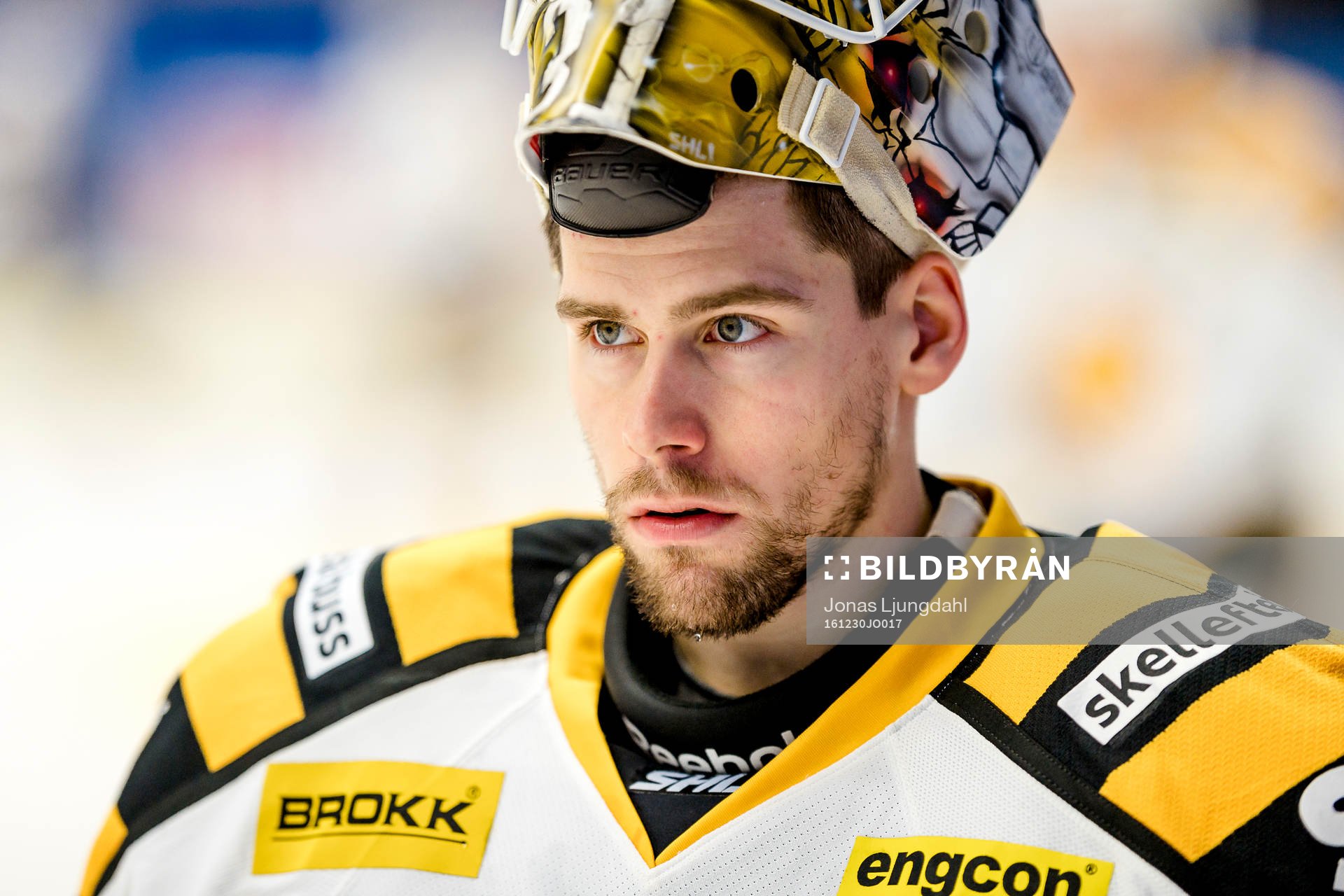 Skellefteås målvakt Joni Ortio före ishockeymatchen i