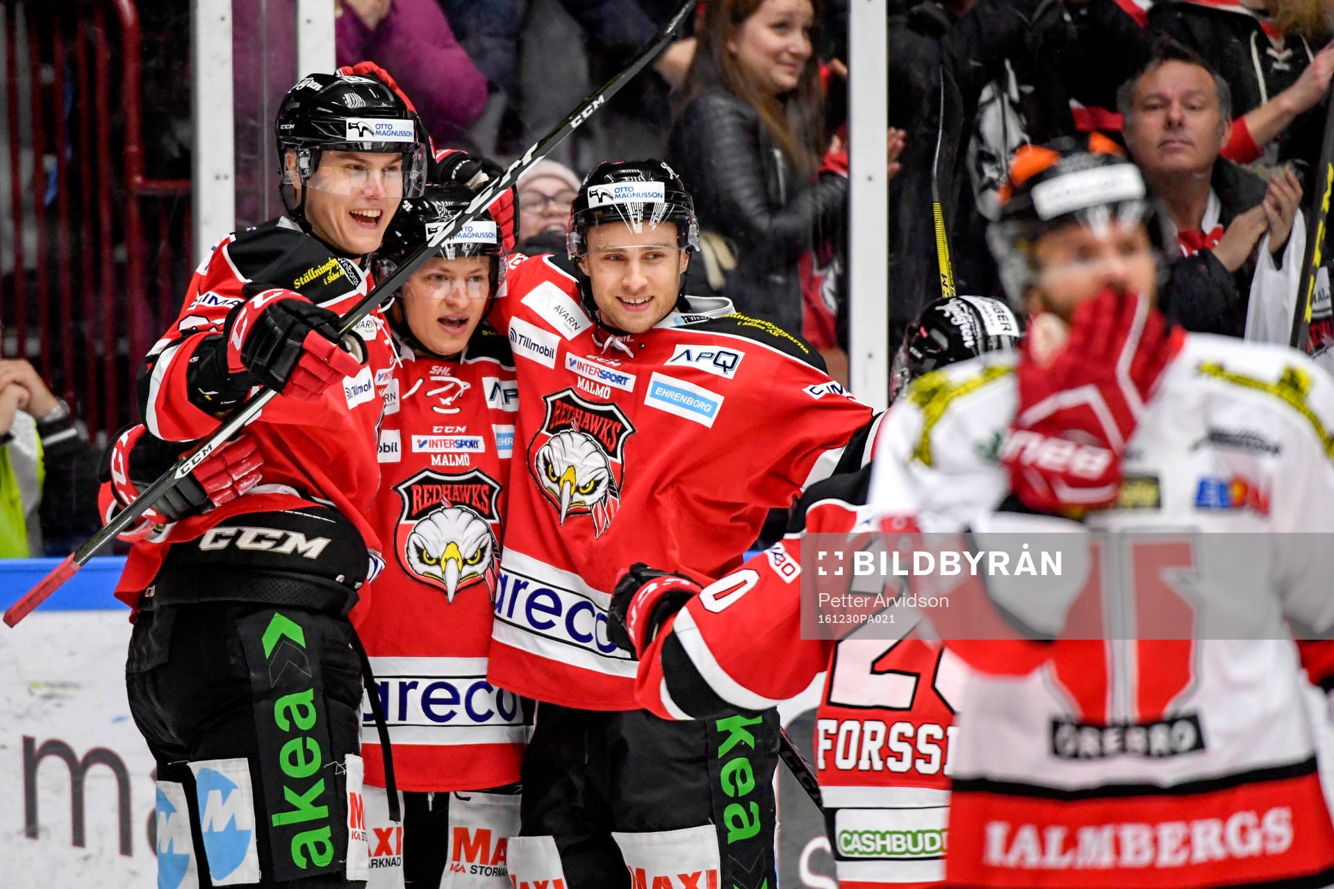 Malmö Redhawks Fredrik Händemark, Rhett Rakhshani och