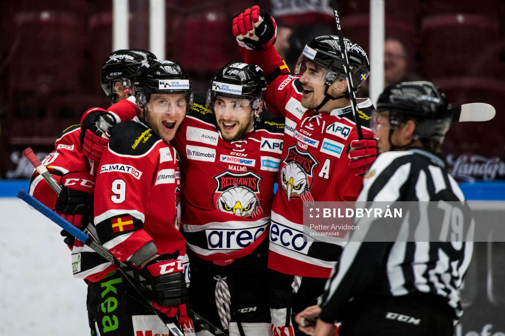Malmö Redhawks Frederik Storm, Konstantin Komarek och Nils