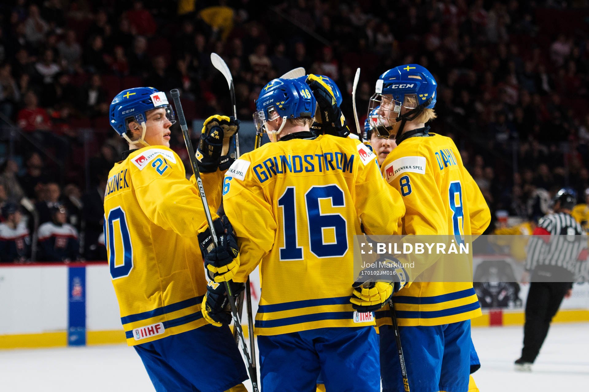 Sveriges Joel Eriksson Ek, Carl Grundström och Rasmus