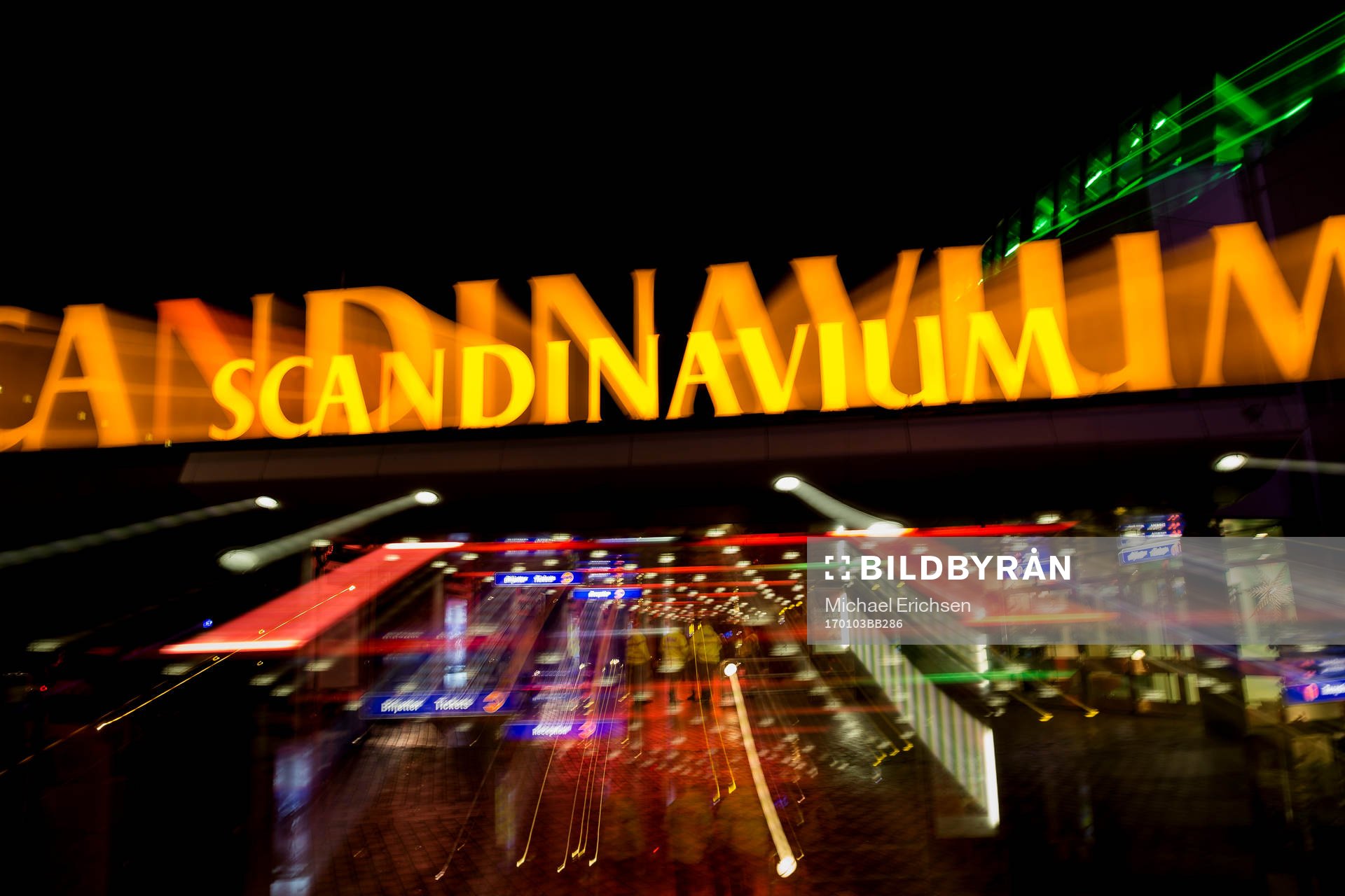 Scandinavium exteriört innan ishockeymatchen i SHL mellan