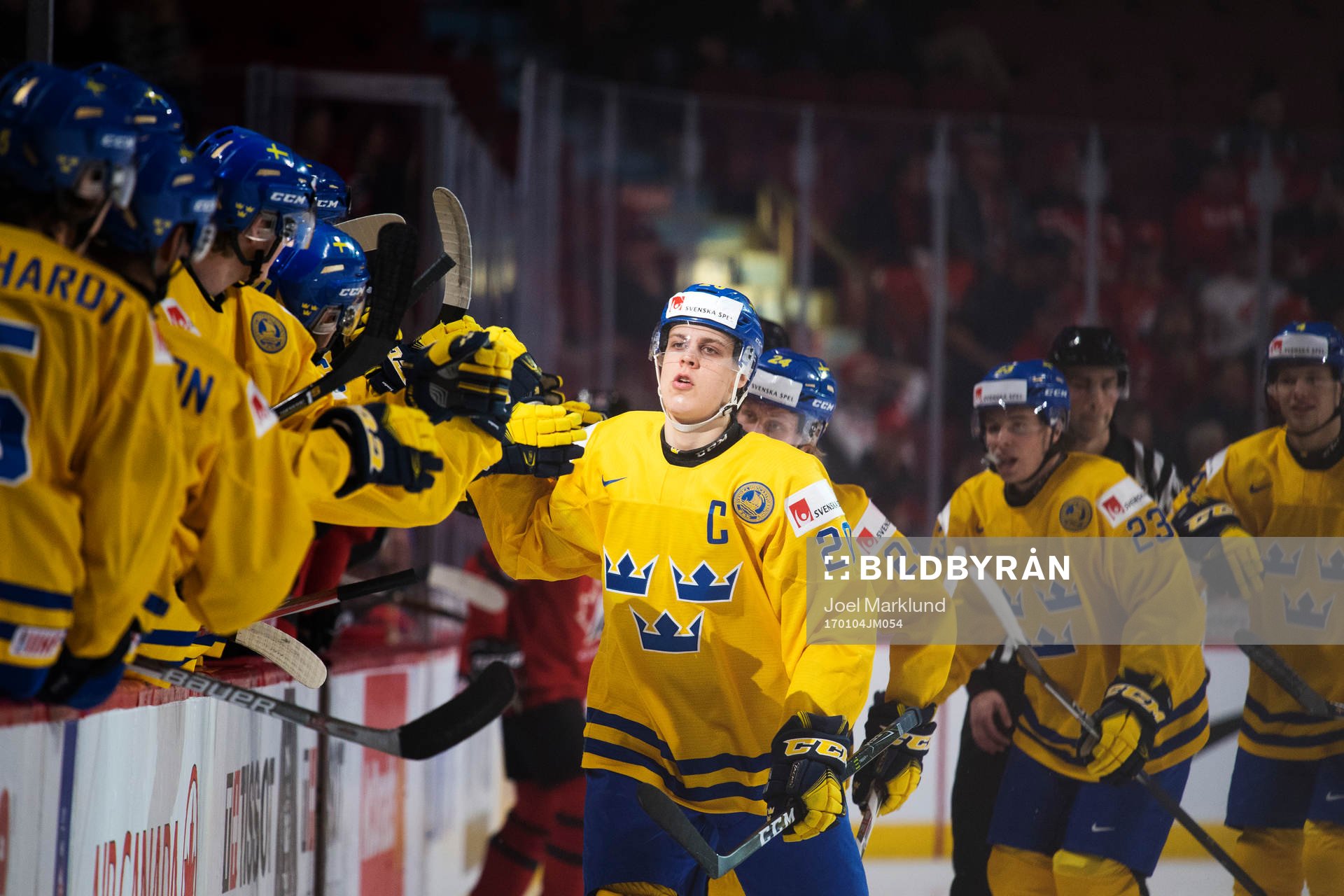 Sveriges Joel Eriksson Ek jublar